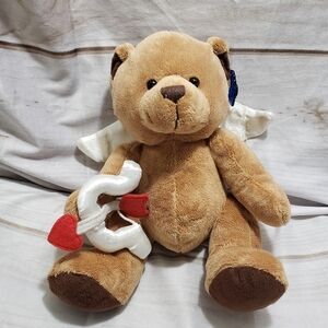 Applause By Russ Brown Cupid Teddy Bear 9" Plush Stuffed Animal Satin Wings Bow